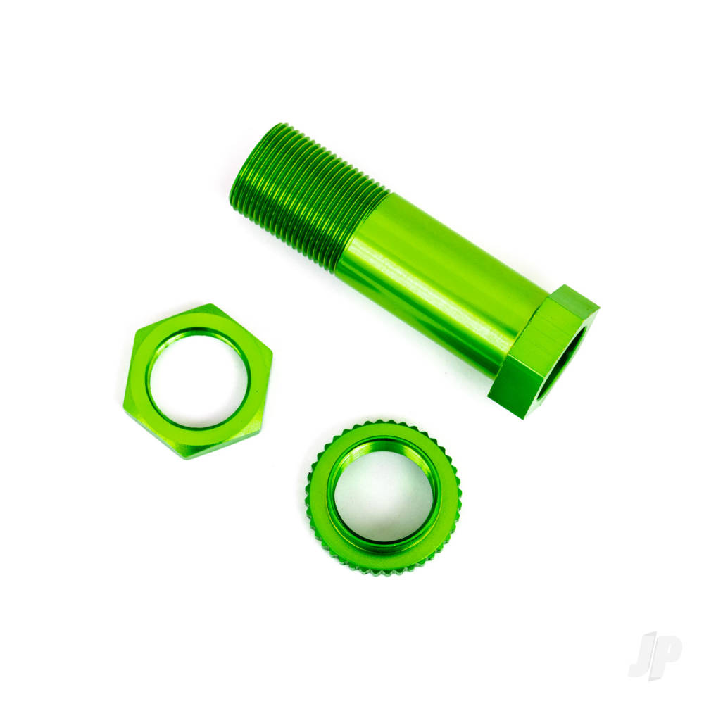 Servo saver post/ adjuster nut/ locknut (green-anodised 6061-T6 aluminium) (1 each)