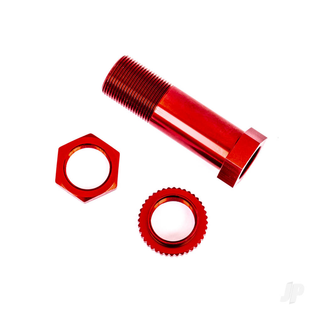 Servo saver post/ adjuster nut/ locknut (red-anodised 6061-T6 aluminium) (1 each)