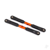 Camber links front Sledge (Tubes orange-anodised 7075-T6 aluminium stronger than titanium) (117mm) (2)/ rod ends assembled with steel hollow balls (4)/ aluminium wrench 8mm (1)