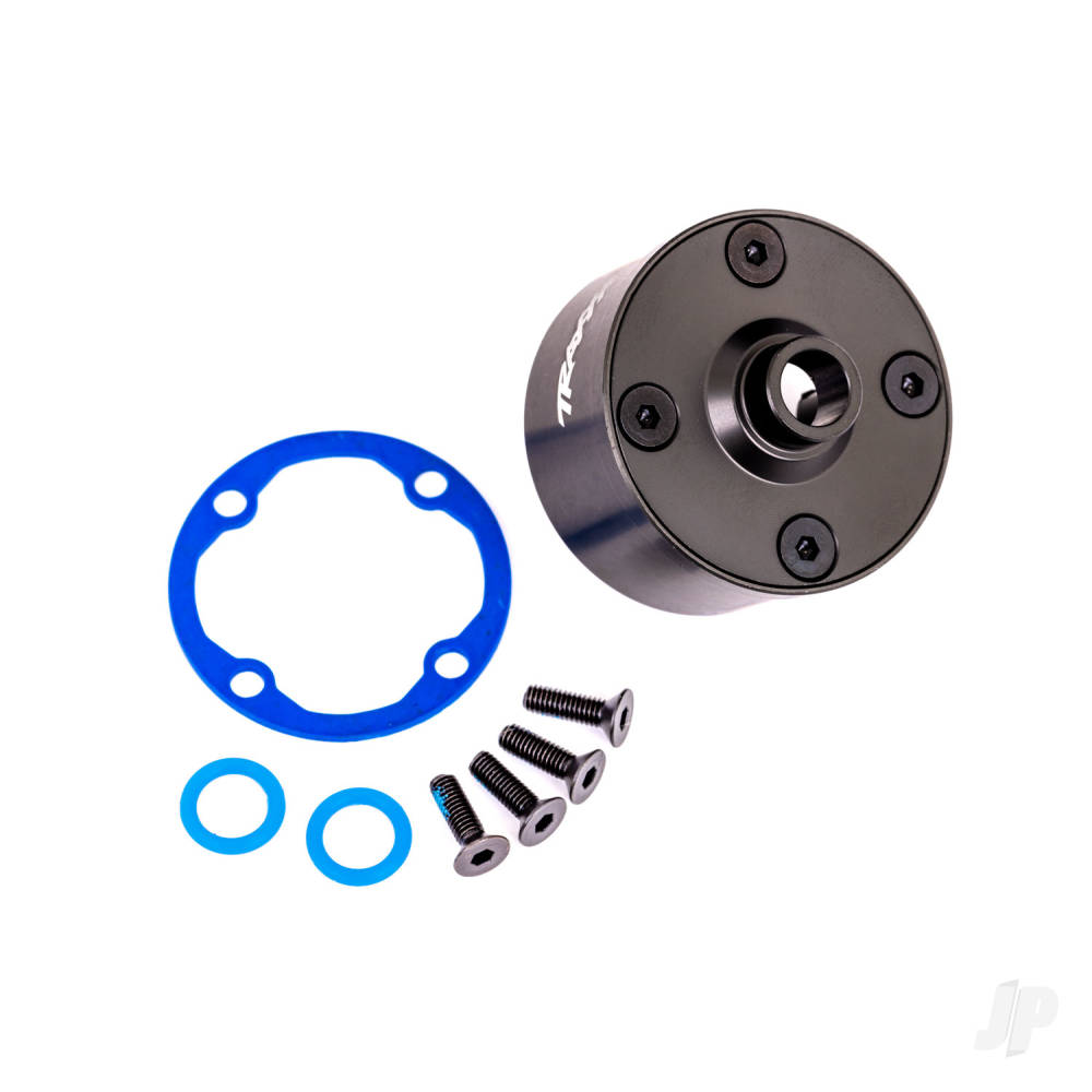 Carrier differential (aluminium dark titanium-anodised)/ differential bushing/ ring gear gasket/ 3x10mm CCS (4)