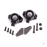 Steering blocks left & right / steering block arms (aluminium dark titanium-anodised) (2) / 3x18mm CS (2) / M3x0.5mm NL (2)