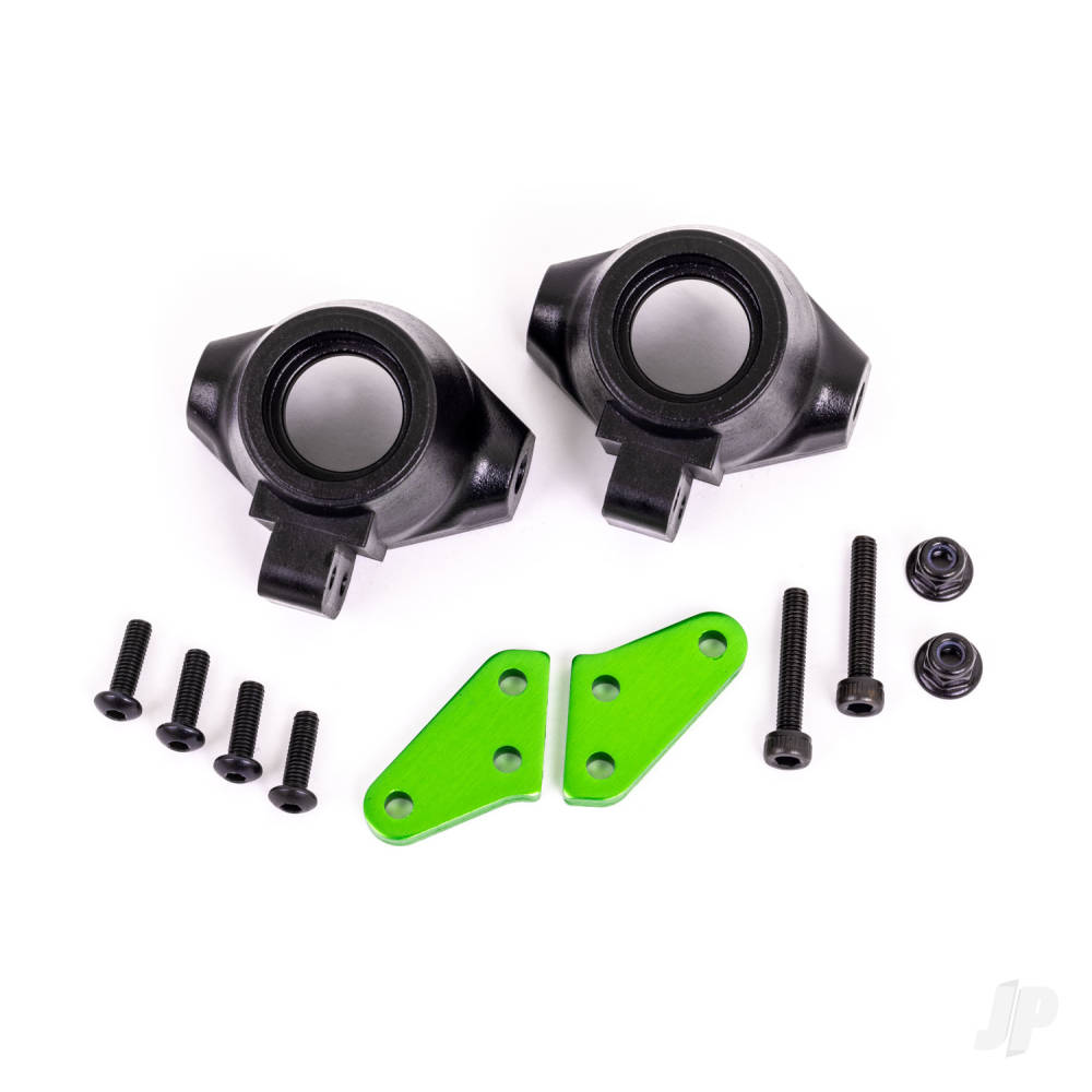 Steering block arms (aluminium green-anodised) (2) / steering blocks left & right