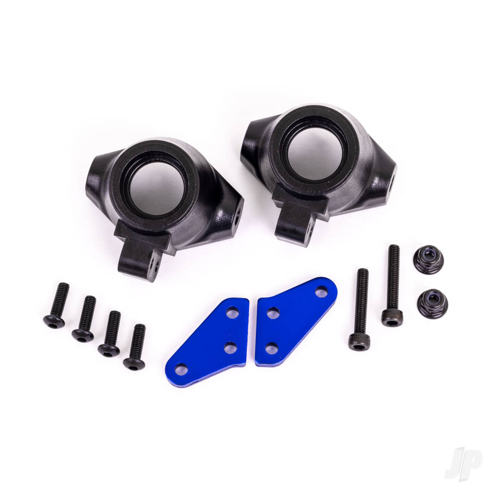 Steering block arms (aluminium blue-anodised) (2) / steering blocks left & right