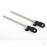 Shock shaft 80mm (GT-Maxx) (steel chrome finish) (2) (assembled with rod ends and steel hollow balls)