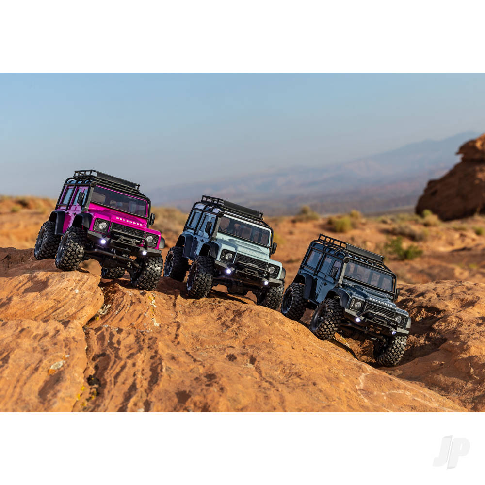Traxxas TRX-4M Land Rover Defender 1:18 4WD Electric Trail Crawler - Black (+ TQ ECM-2.5 Titan 87T/ 750mAh LiPo USB Charger - Clipless Body)