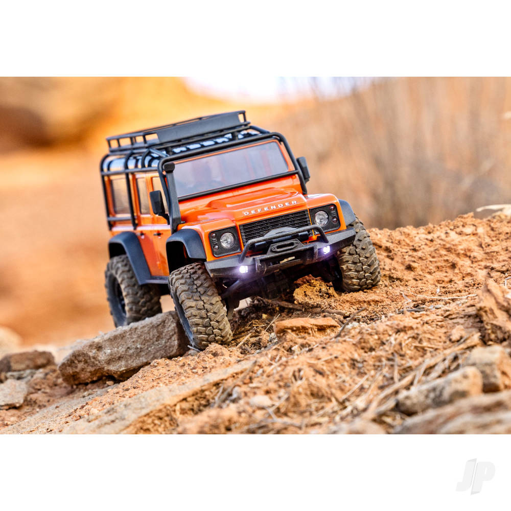 Traxxas TRX-4m Land Rover Defender 1:18 4X4 Electric Trail Crawler - Orange (+ TQ 2-ch/ ECM-2.5/ Titan 87T/750mAh 2-Cell LiPo/USB Charger)