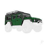 Body Land Rover Defender complete green (includes grille side mirrors door handles fender flares windshield wipers spare Tyre mount & clipless mounting)