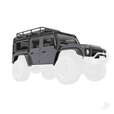 Body Land Rover Defender complete silver (includes grille side mirrors door handles fender flares windshield wipers spare Tyre mount & clipless mounting)