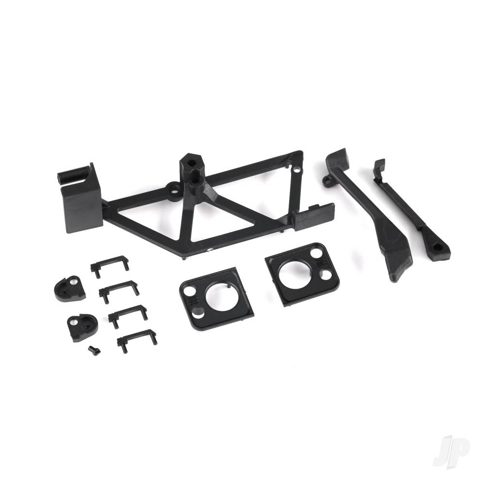 Door handles (4)/ light mounts front (left & right)/ light retainers front bumper (left & right)/ fuel cap/ snorkel/ spare Tyre mount (fits #9712 body)