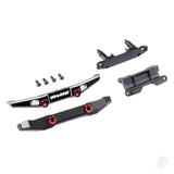 Bumper front (1) rear (1) 6061-T6 aluminium (black-anodised) (assembled with D-rings)/ bumper mounts (front & rear)/ 2.5x6mm BCS (with threadlock) (4) (fits TRX-4M Ford Bronco)