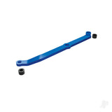 Steering link 6061-T6 aluminium (blue-anodised)/ servo horn metal/ spacers (2)/ 3x6mm CCS (with threadlock) (1)/ 2.5x7mm SS (with threadlock) (1)