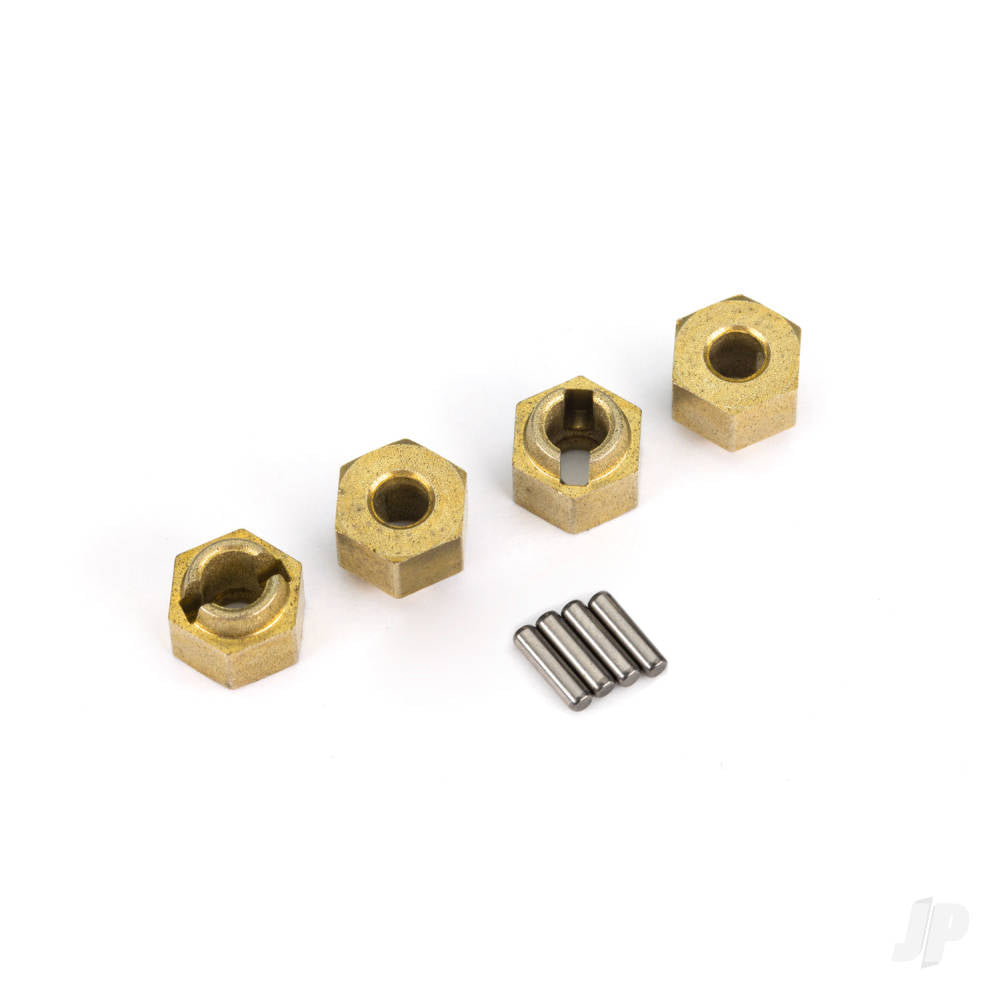 Wheel hubs 7mm hex (brass) (4)/ axle pins (8)