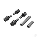 Driveshafts Center male (steel) (4)/ driveshafts Center female 6061-T6 aluminium (dark titanium-anodised) (front & rear)/ 1.6x7mm BCS (with threadlock) (4)
