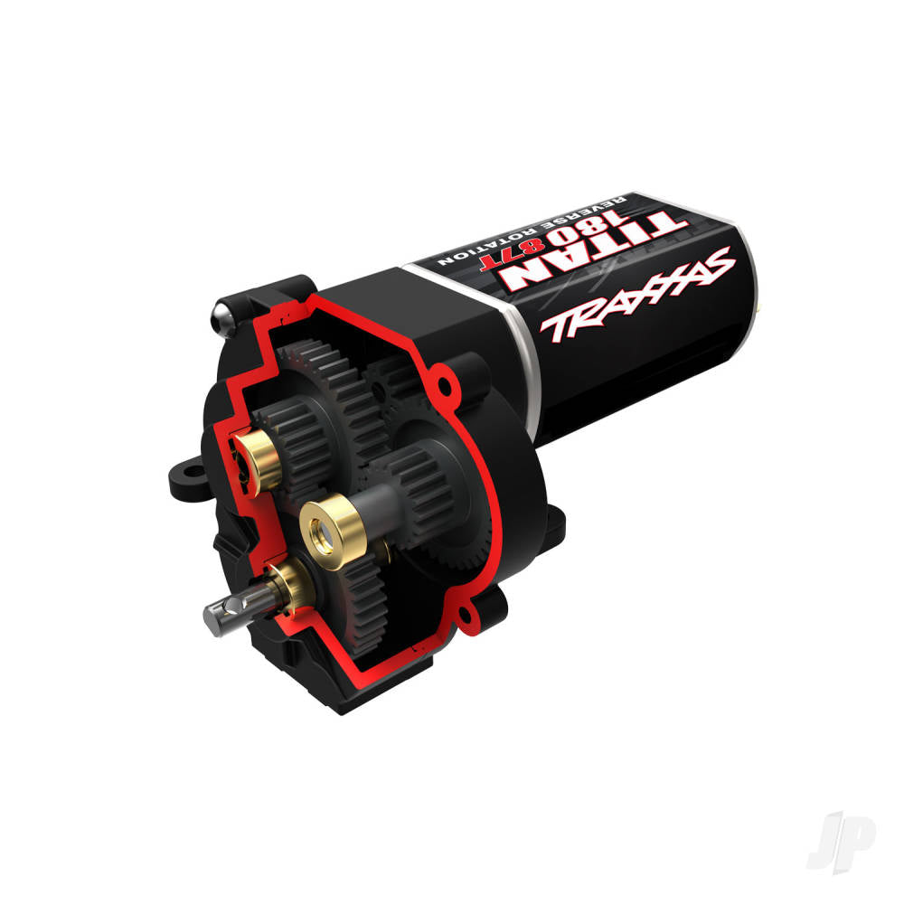 Transmission complete (high range (trail) gearing) (16.6:1 reduction ratio) (includes Titan 87T motor)