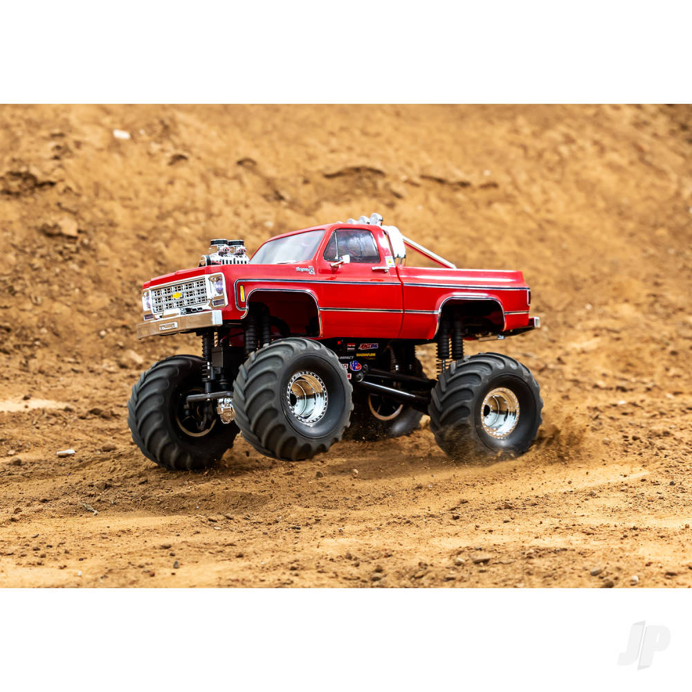 Traxxas TRX-4MT Chevrolet K10 1:18 4WD Electric Monster Truck - Red (+ TQ/ECM-2.5/Titan 87T/750mAh LiPo/USB charger)