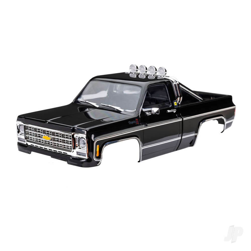 Body Chevrolet K10 Truck (1979) complete black (includes grille side mirrors door handles roll bar windshield wipers & clipless mounting) (requires #9835 front & rear bumpers)