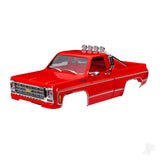 Body Chevrolet K10 Truck (1979) complete red (includes grille side mirrors door handles roll bar windshield wipers & clipless mounting) (requires #9835 front & rear bumpers)