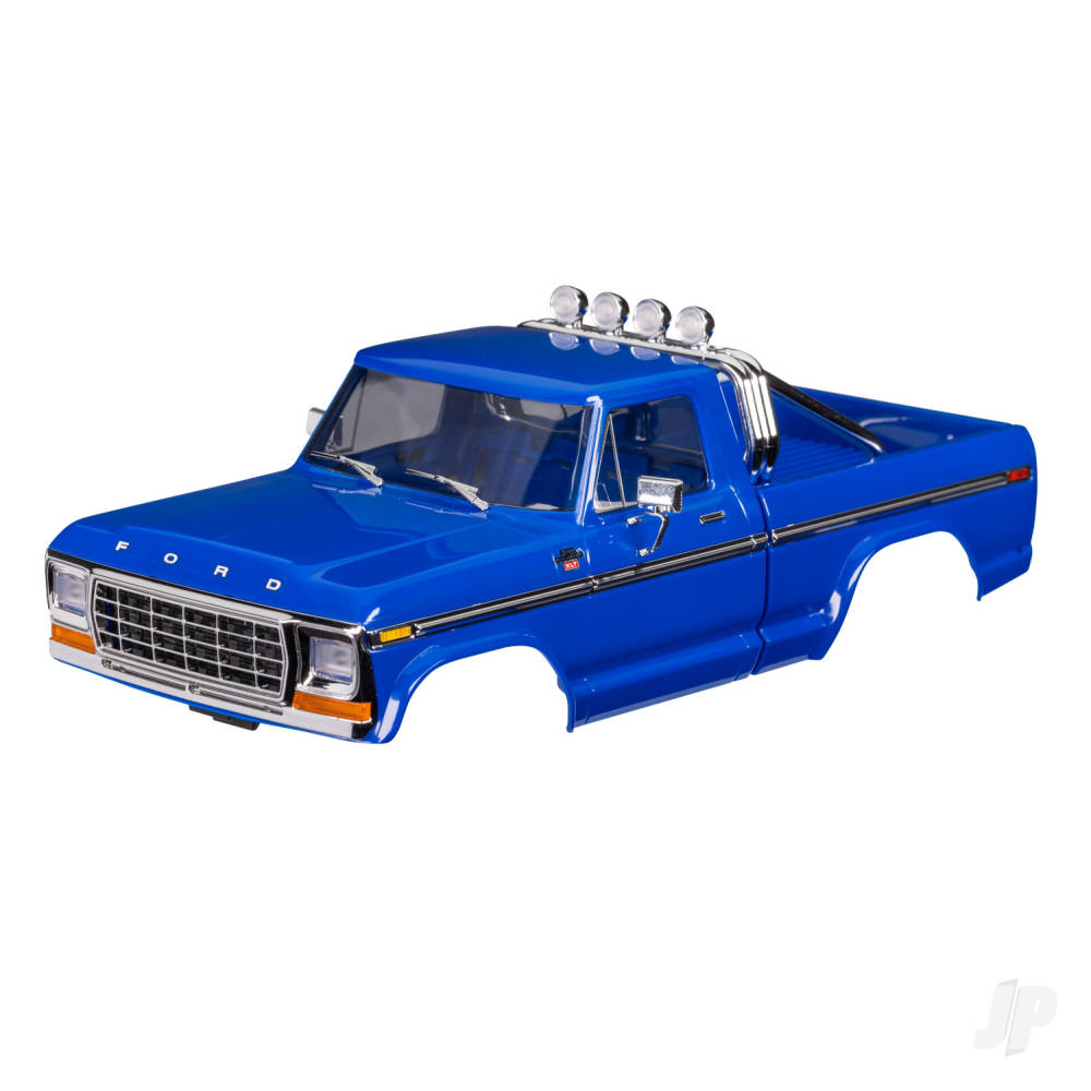 Body Ford F-150 Truck (1979) complete blue (includes grille side mirrors door handles roll bar windshield wipers side trim & clipless mounting) (requires #9834 front & rear bumpers)