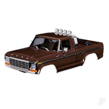 Body Ford F-150 Truck (1979) complete brown (includes grille side mirrors door handles roll bar windshield wipers side trim & clipless mounting) (requires #9834 front & rear bumpers)