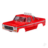 Body Ford F-150 Truck (1979) complete Red (includes grille side mirrors door handles roll bar windshield wipers side trim & clipless mounting) (requires #9834 front & rear bumpers)