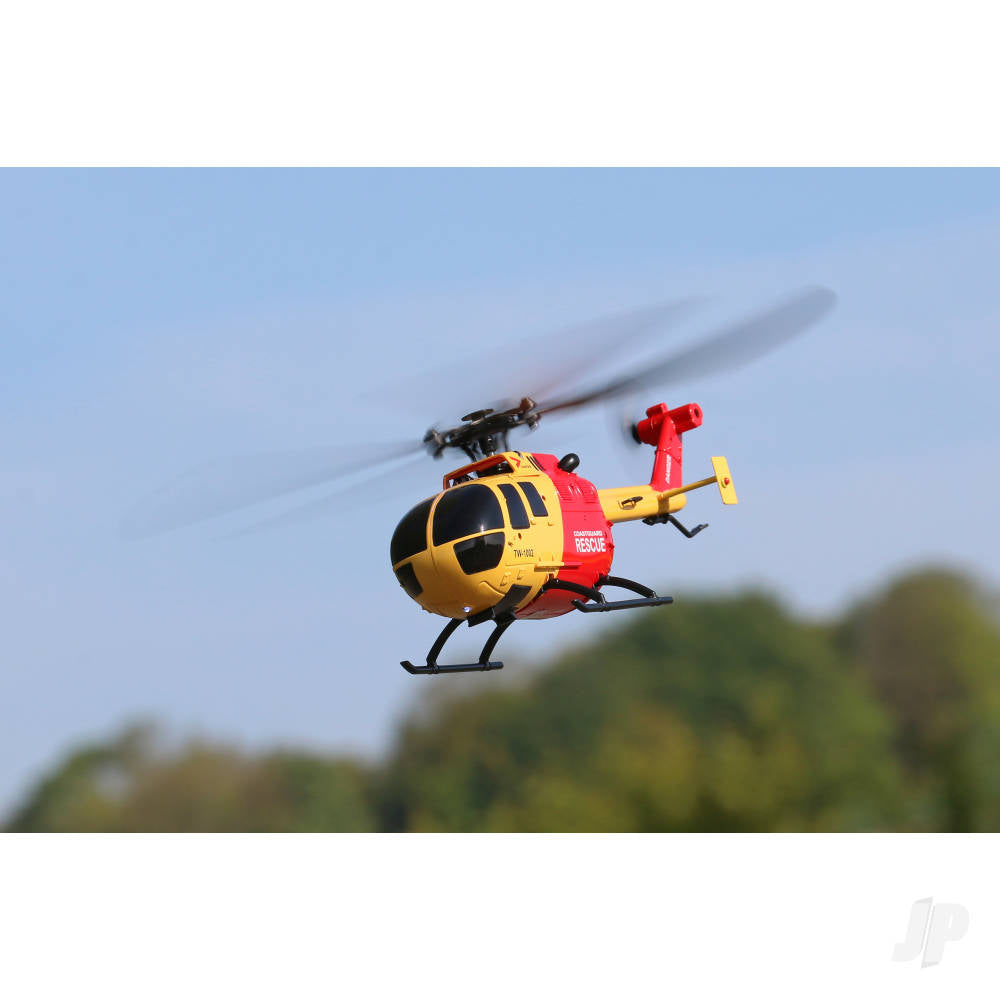 Twister BO-105 Scale 250 Flybarless Helicopter with 6 Axis Stabilisation and Altitude Hold (Yellow/Red)