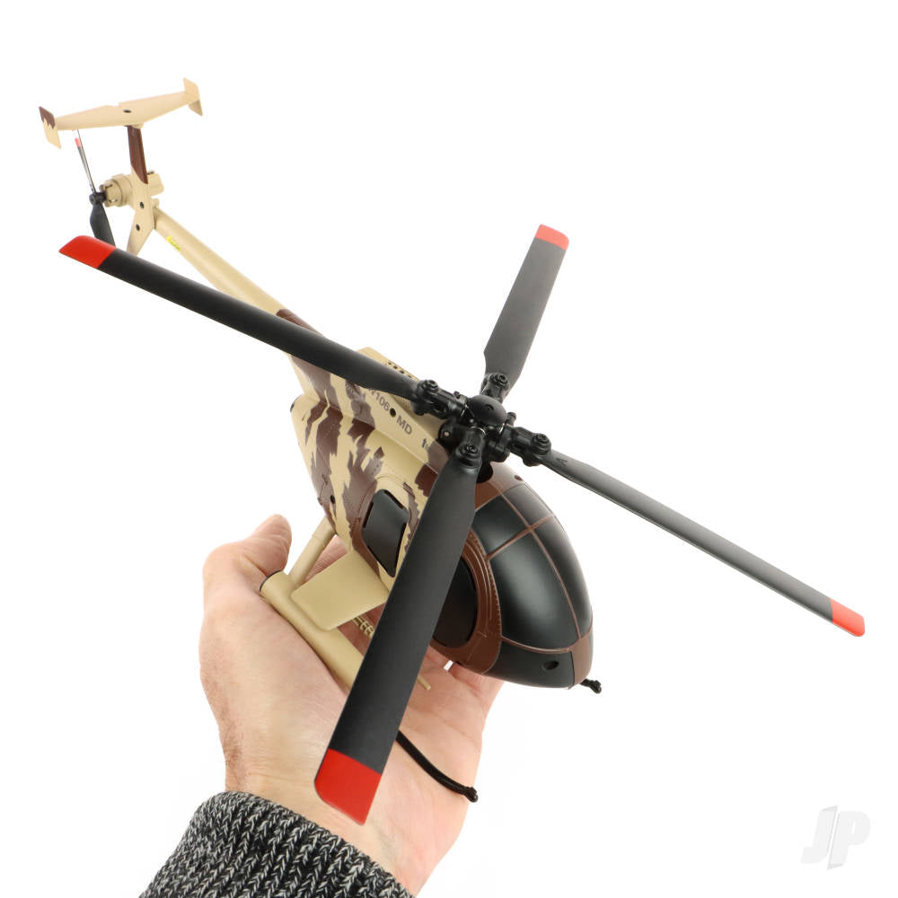 Twister MD 500 Scale 250 Flybarless Helicopter with 6 Axis Stabilisation and Altitude Hold Brown/Sand