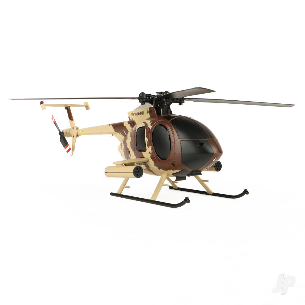 Twister MD 500 Scale 250 Flybarless Helicopter with 6 Axis Stabilisation and Altitude Hold Brown/Sand