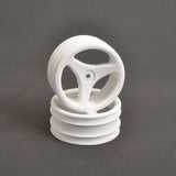 Schumacher Front Wheels; White 3 Spoke Cat 2000 U1614X (Box 103)