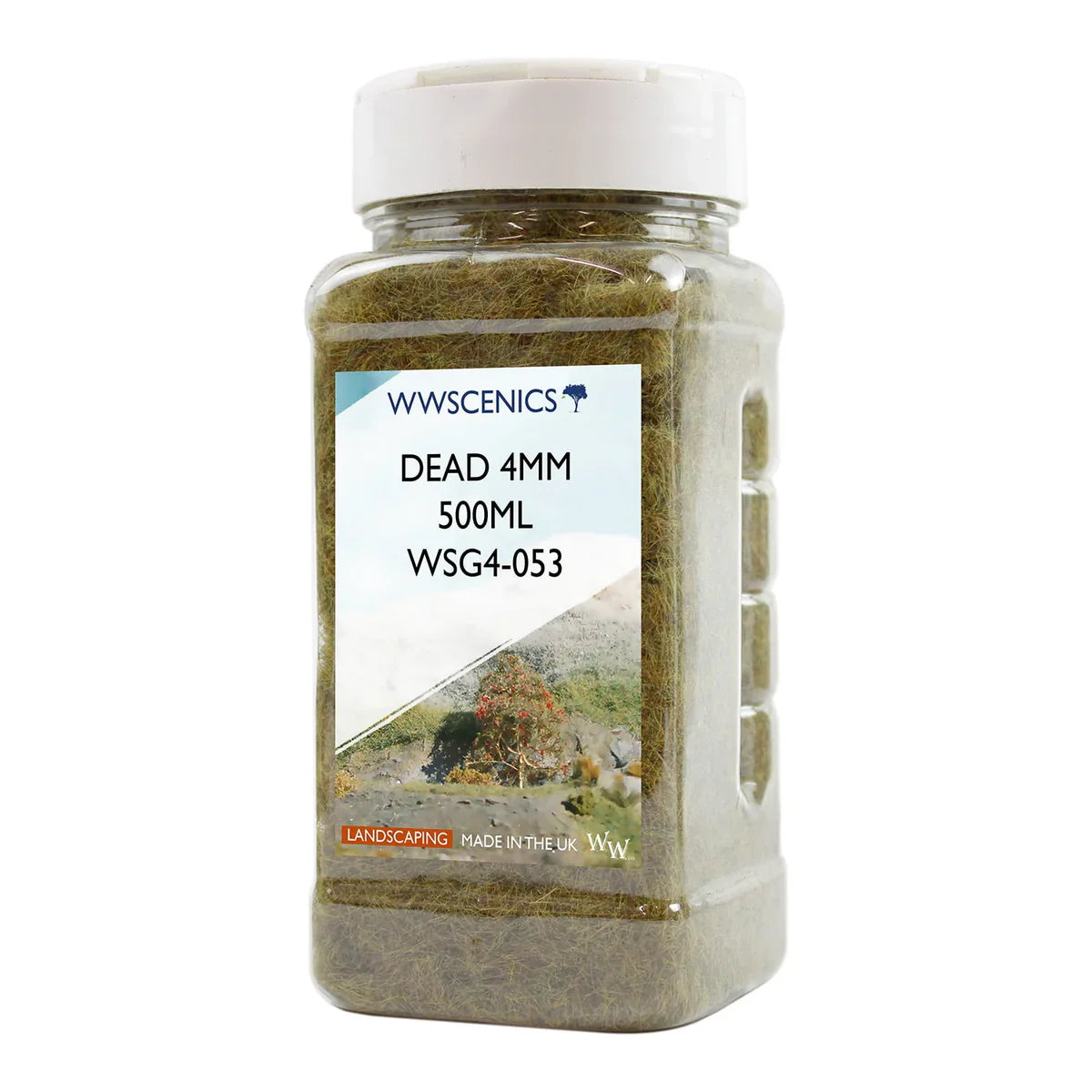 WWS 4mm Dead Static Grass - 500ml Canister