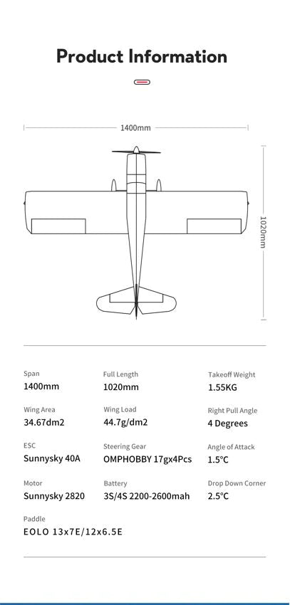 OMPHOBBY Super Decathlon 55 Inch Balsa and Kevlar Laminate PNP Model