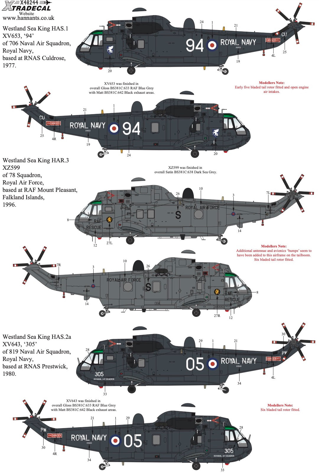 Xtradecal 1/48 Westland Sea King Decal Collection Part 2 X48244