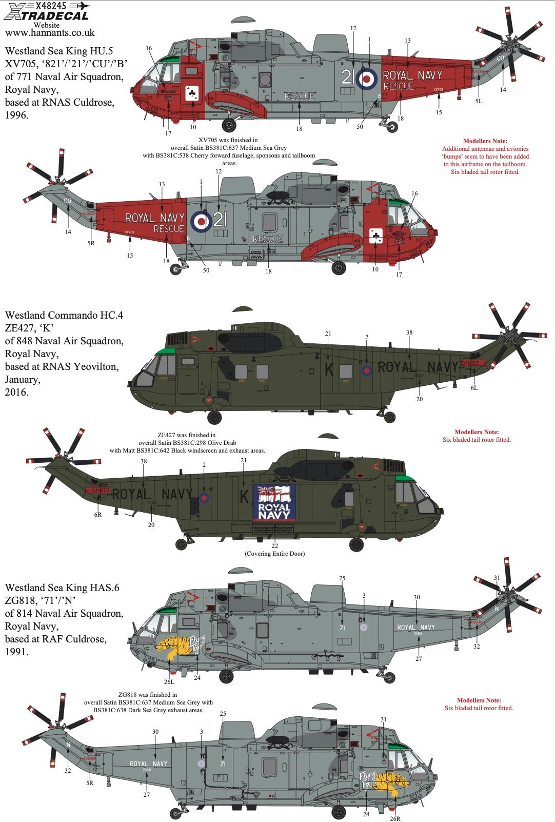 Xtradecal 1/48 Westland Sea King Decal Collection Part 3 X48245