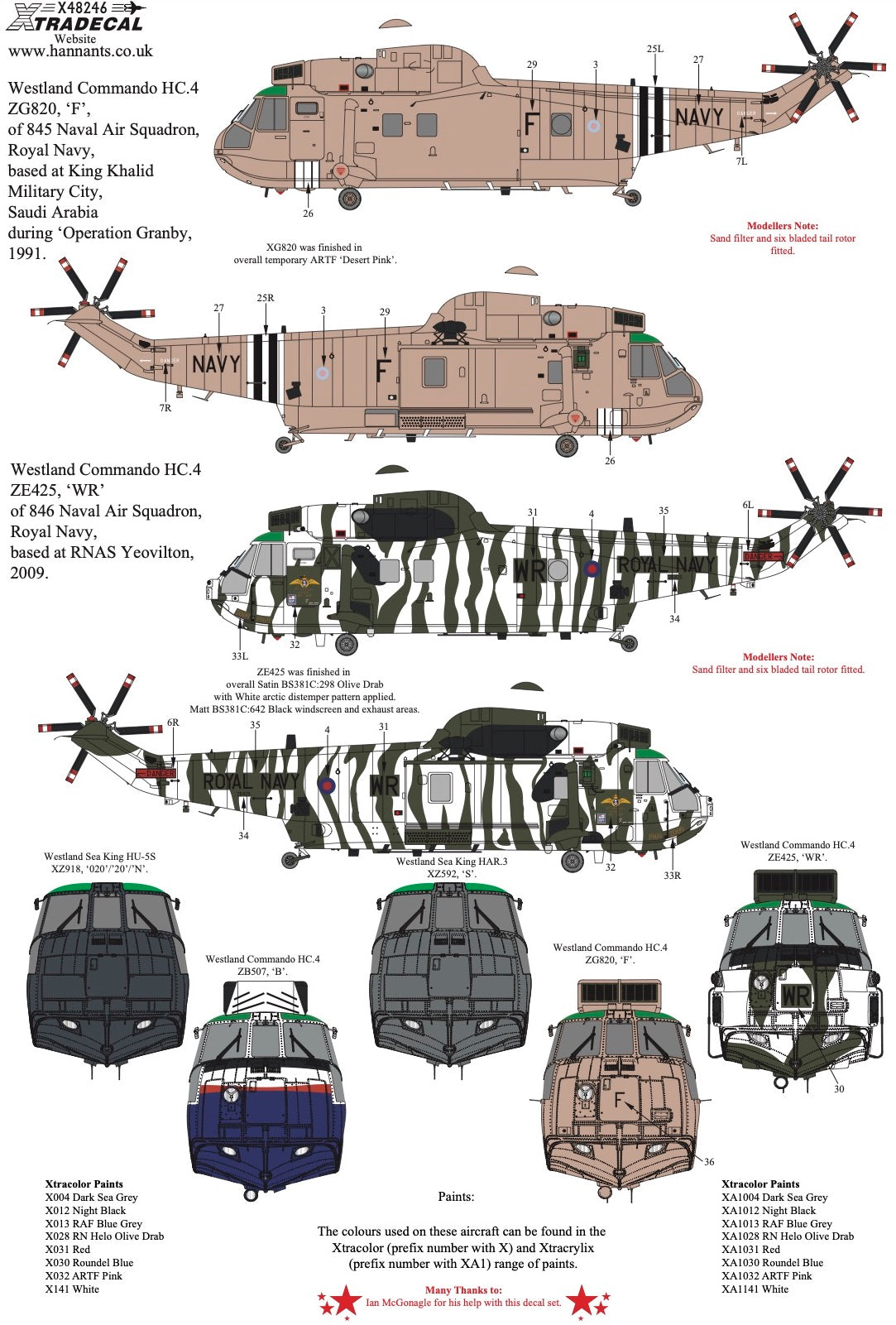 Xtradecal 1/48 Westland Sea King Decal Collection Part 4 X48246