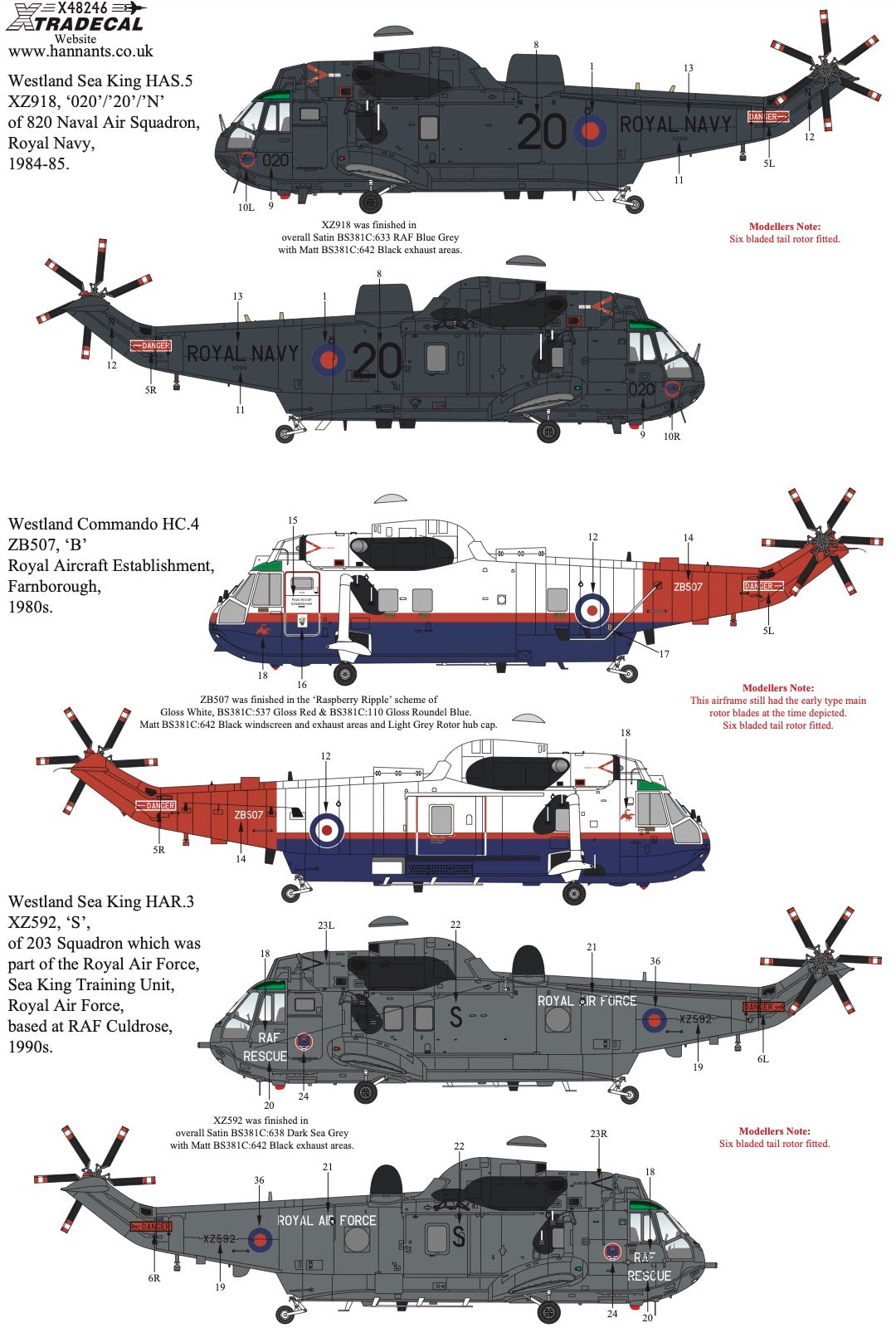 Xtradecal 1/48 Westland Sea King Decal Collection Part 4 X48246