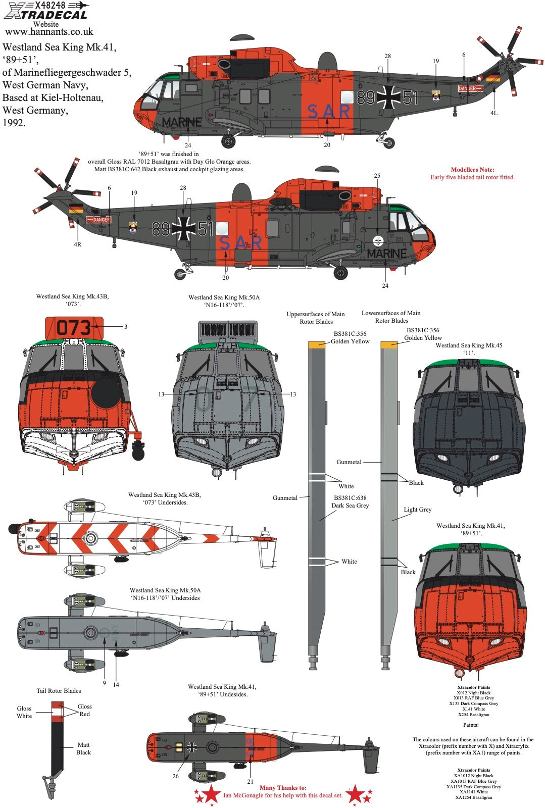 Xtradecal 1/48 Westland Sea King Decal Collection Part 5 X48248