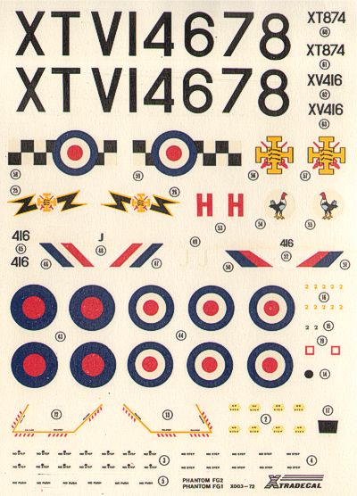 Xtradecal 1/72 Phantom FG.1/FGR.2 Decal Set X72003