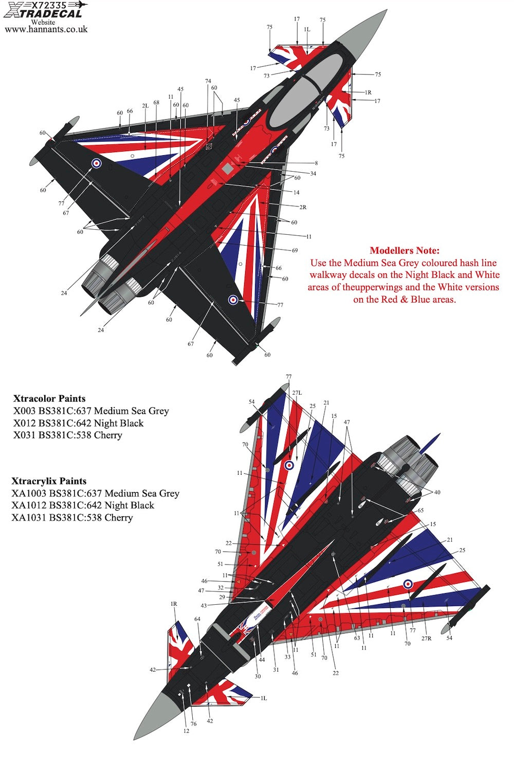 Xtradecal 1/24 Blackjack RAF 2021 Display Eurofighter Typhoon X72335