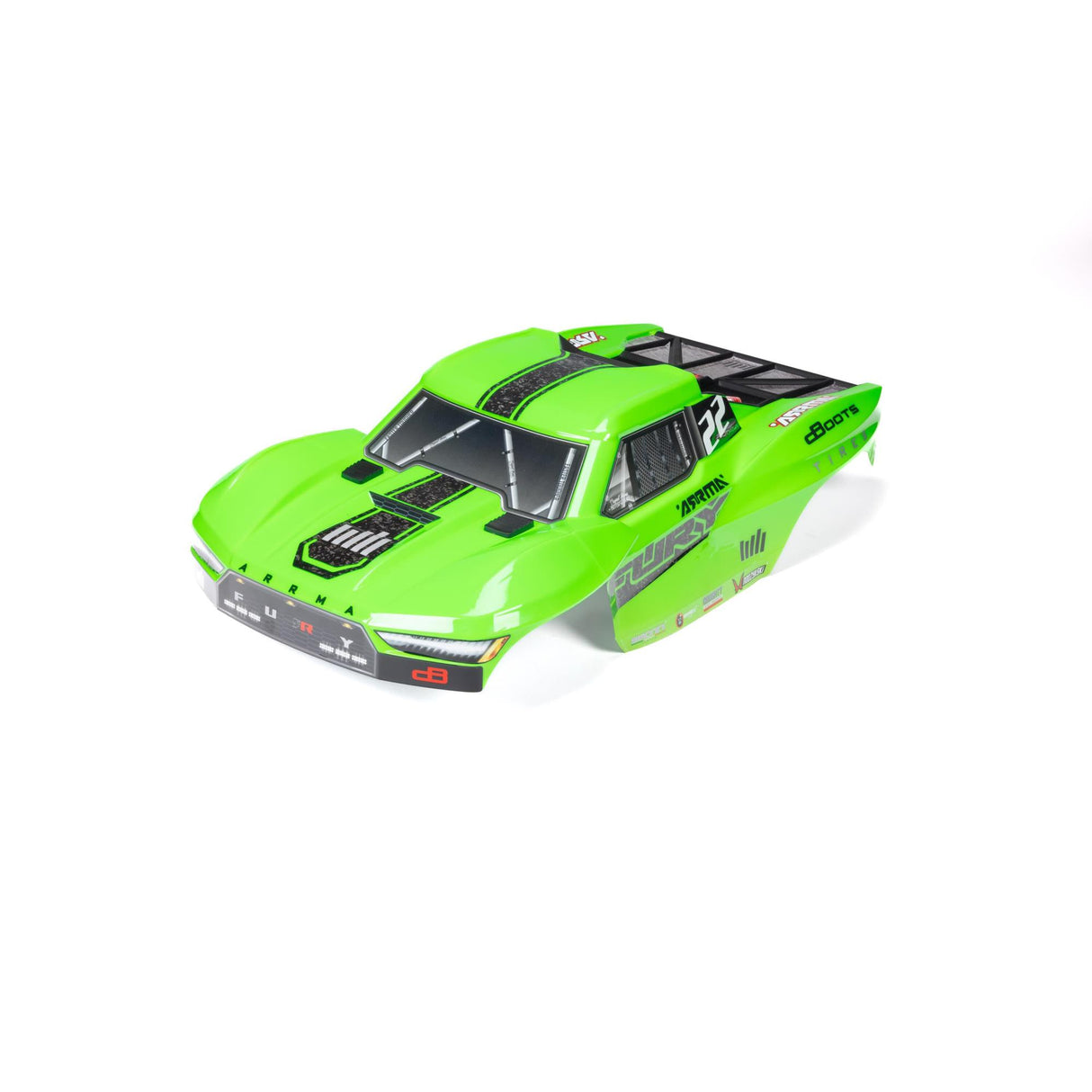 1/10 Clipless Painted Trimmed Body Set with Decals Green: F