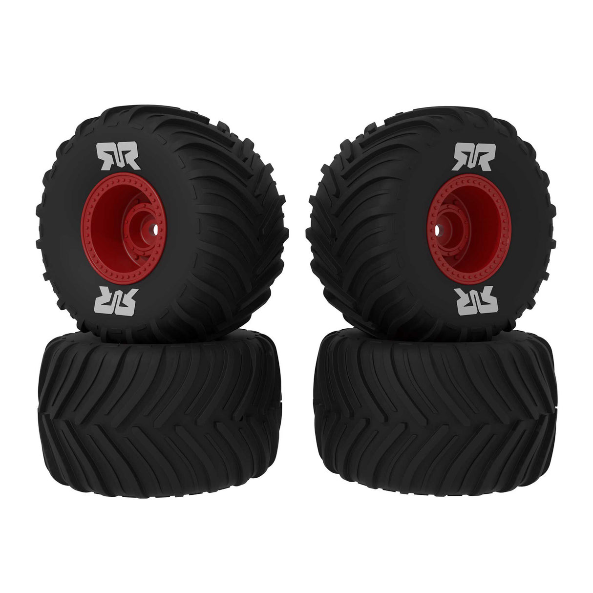 ARRMA dBoots Chevron MT Tire Set Glued Red (2 Pairs): GROM