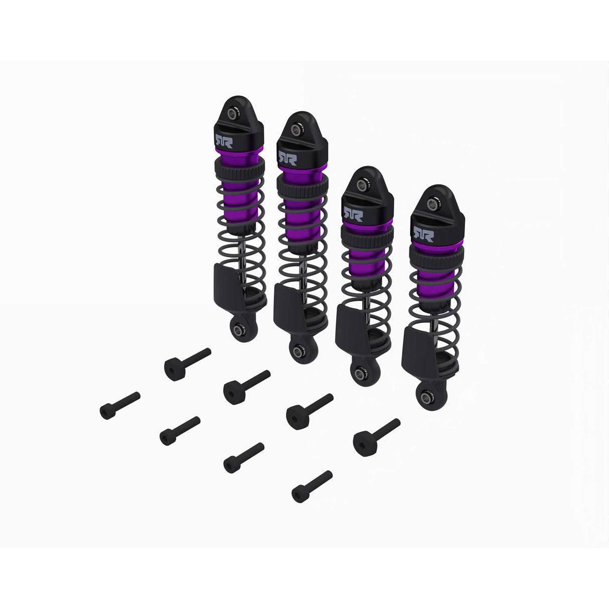 Shock Set Front/Rear Assembled TBC cSt Oil Purple (4Pcs):