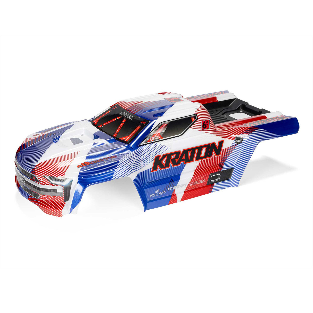 ARRMA 1/8 Painted Body with Decals Blue/Red: KRATON 6S BLX V6