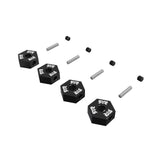 12mm Metal Wheel Hex Set (4) Black