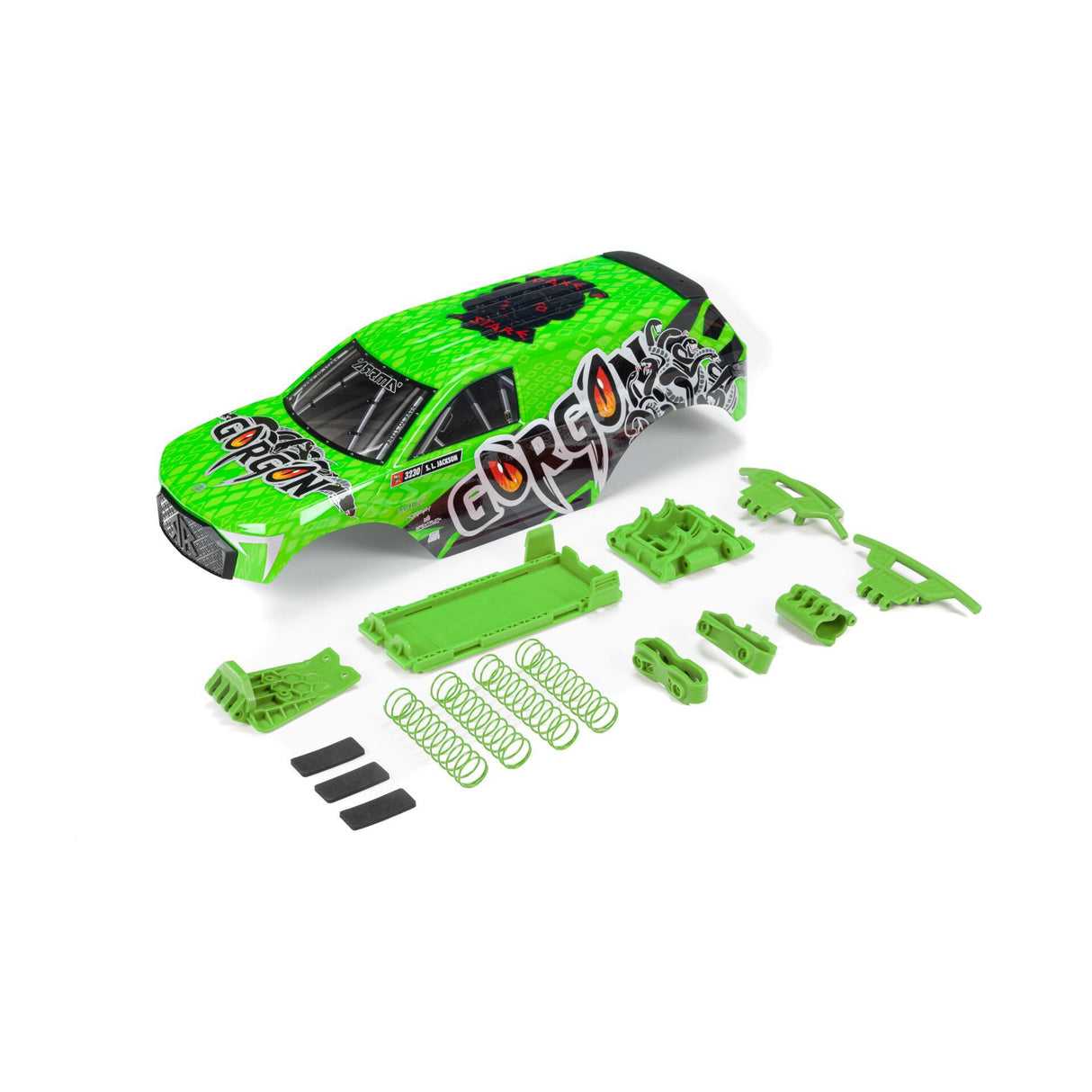 GORGON Painted Decaled Trimmed Body Set Green