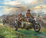 Zvezda 1/72 SOVIET M-72 SIDECAR MOTORCYLE W/CAR 6277