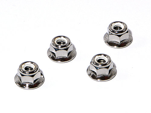 HPI FLANGED LOCK NUT M5(COUNTERCLOCKWISE/SILVER/4PCS) Z683 (HPI 5)
