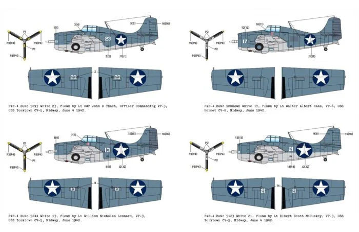 Academy 1/48 Grumman USN F4F-4 Wildcat (Battle of Midway) kit 12355