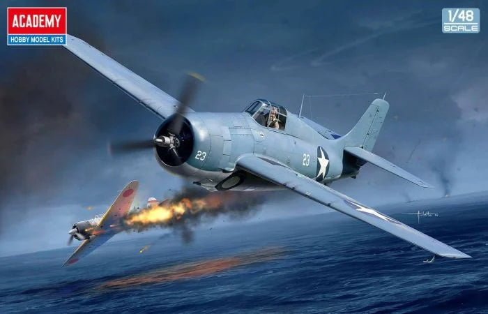 Academy 1/48 Grumman USN F4F-4 Wildcat (Battle of Midway) kit 12355