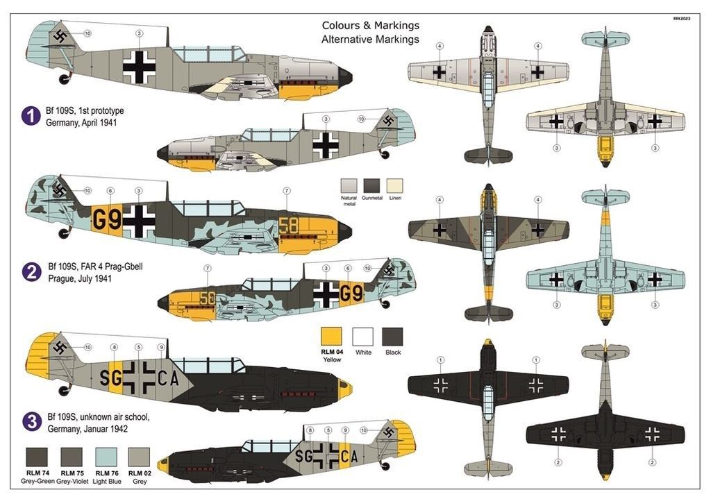 AZ Model 1/72 Messerschmitt Bf-109S Schule Emil 7871