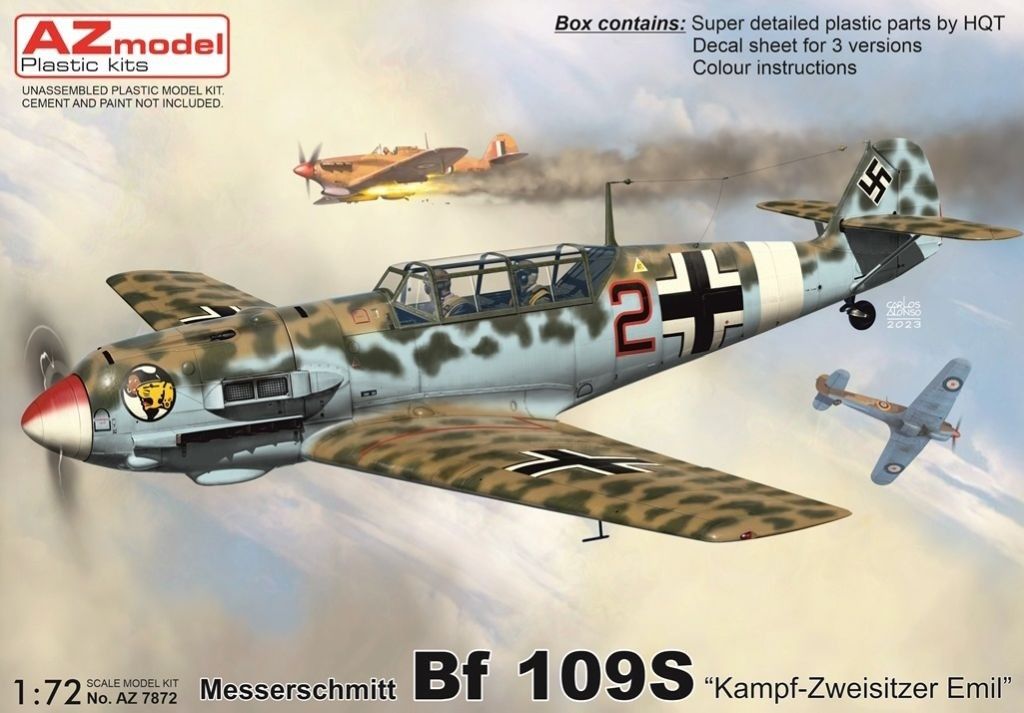 AZ Model 1/72 Messerschmitt Bf-109S Kampf-Zweisitzer Emil 7872