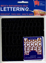 BECC 6mm Black Vinyl Arial Lettering